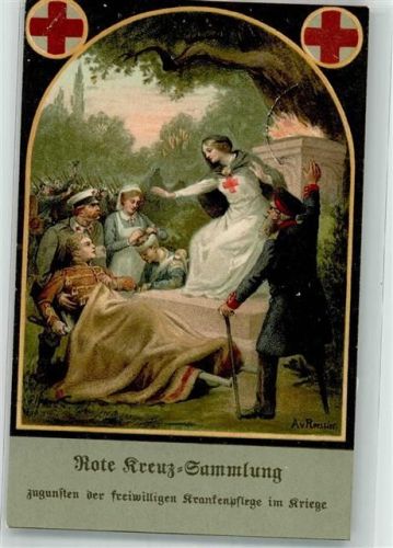 1917 Allegorie sign. Roessler Krankenschwester Verwundeter