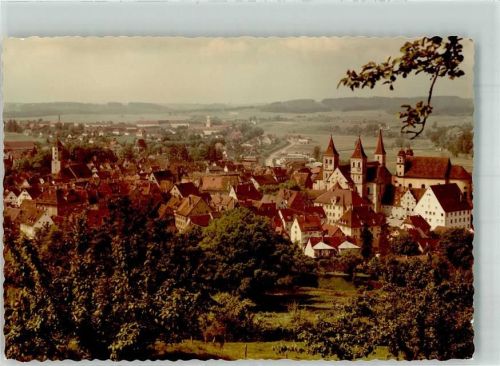 Ellwangen Blick vom Schloss auf die Stadt Ort handschriftlich
