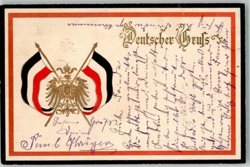 1902 Deutscher Gruß Wappen Schwarz-Weiß-Rot