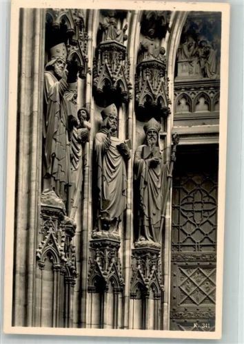 W5021 Köln Altstadt-Nord 103 Der Dom , Apostel am Portal 1 Skulpturen Kirche 1936 Foto AK