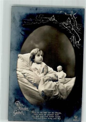 1915 Kind mit Puppe betet für den Frieden HB 6929/6 WK I