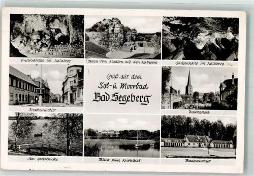 Bad Segeberg Einsturzhalle und Säulenhalle Kalkberg Großer See Kurhaus Freilichtbühne Marktplatz Schwimmbad
