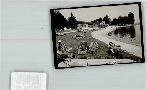 Waging Schwimmbad Ort handschrfitlich Foto Original aus Archiv eines Ansichtskartenverlags