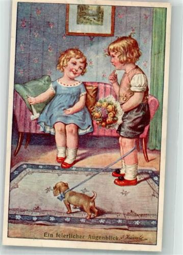 Ein feierlicher Augenblick Kinder Hund B.K.W.I. 596-2