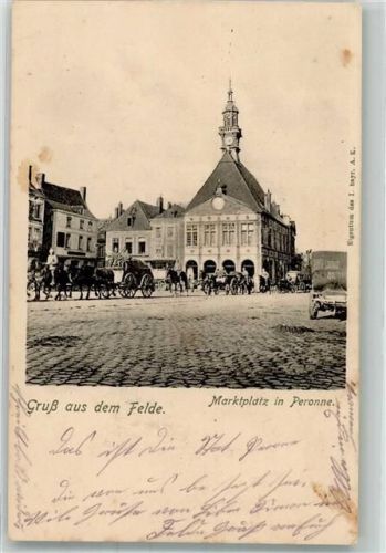 Peronne Marktplatz Feldpost WK I