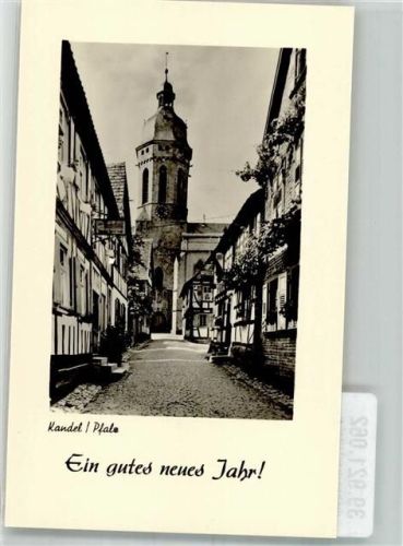 Kandel mit St. Georg Kirche Neujahr Gkückwunsch