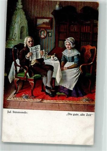 PFB Deutsche Meister Nr.6092 Zeitung lesen , die gute alte Zeit sign. Simmonds Interieur