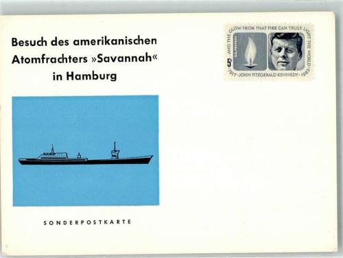 Hamburg Besuch des amerikanischen Atomfrachters Savannah Sonderpostkarte