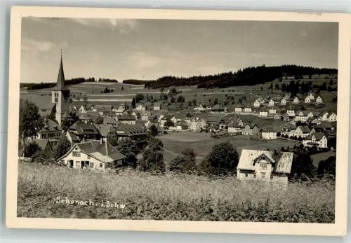 78136 W7745 Schonach im Schwarzwald Foto AK mit Kirche St. Urban Fotograf Schmieder
