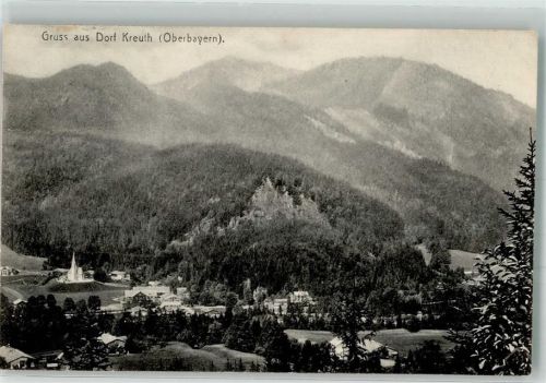 Kreuth 1911 mit Kirche St. Leonhard