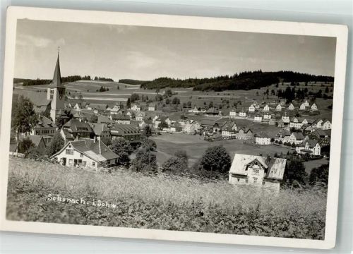 Schonach mit Kirche St. Urban Fotograf Schmieder Notopfermarke