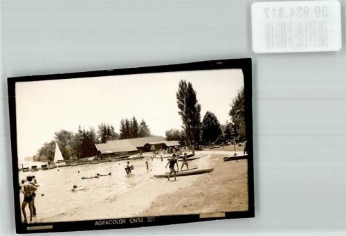 Waging Badestrand und Wasserwacht am Waginger See Foto Original aus Archiv eines Ansichtskartenverlags Ort handschriftlich