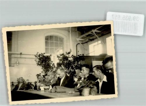 Altenburg 1954 Betriebsversammlung des FDGB in einer Werkhalle Ort lt. Fotograf
