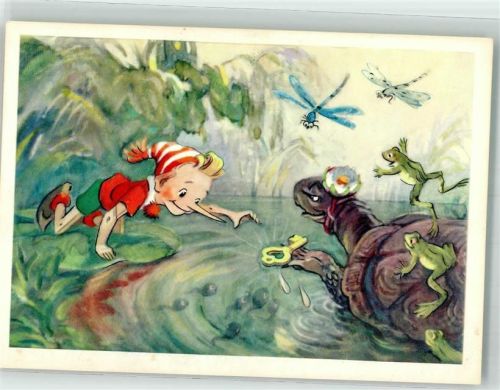 sign. Tolstoi Alexej Der goldene Schlüssel Pinocchio Schildkröte Frösche Libelle