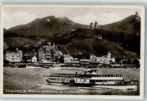 Königswinter Burg Drachenburg Darachenfels Dampfschiff