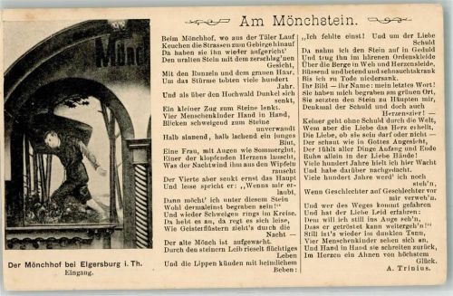Elgersburg 1921 Mönchhof Gedicht Am Mönchstein