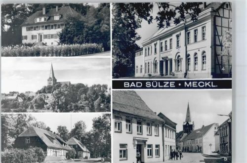 Bad Sülze Kirche, Ortsansicht, Sanatorium, Saline Häuser, August- Bebel- Straße