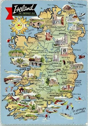 Dublin 1961 Landkarte Irland