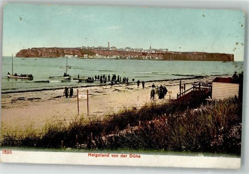 Helgoland Unter- und Oberland vom Strand der Düne Vorkriegsaufnahme