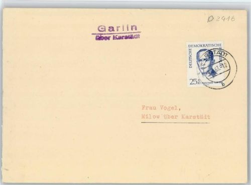 Karstädt Landpoststempel Garlin