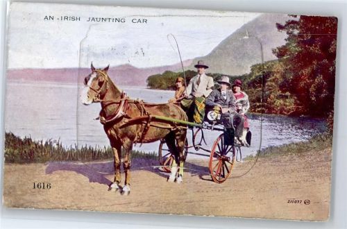 Wicklow Gebrauchsspuren Leporello, An Irish Jaunting Car, Pferd, Chill Mhantain
