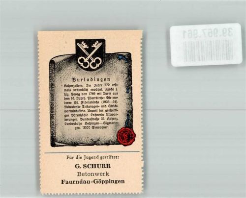 Burladingen Wappen Chronik Wappensammelmarke Nr. 77