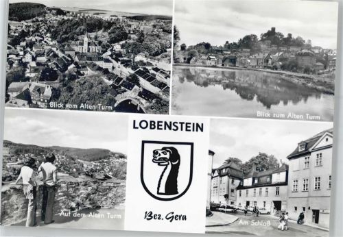 Lobenstein Auf dem Alten Turm, Am Schloß, Wappen, Blick zum und vom Alten Turm, Stempel Marktfest 1981