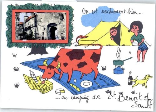 Saint-Benoit-du-Sault Leporello, Humor, Camping, Kuh