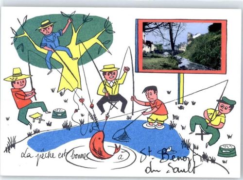 36170 Saint-Benoit-du-Sault - Leporello, Angler, Humor Angeln
