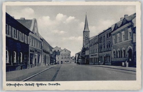 94486 W8353 Osterhofen , Niederbay - Straßenansicht, Blick zur Kirche