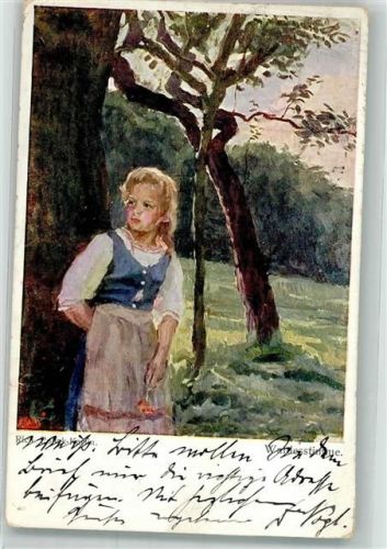 1911 sign. Pollak Karlin Rich. Waldstimmen Mädchen B.K.W.I. Nr. 1016