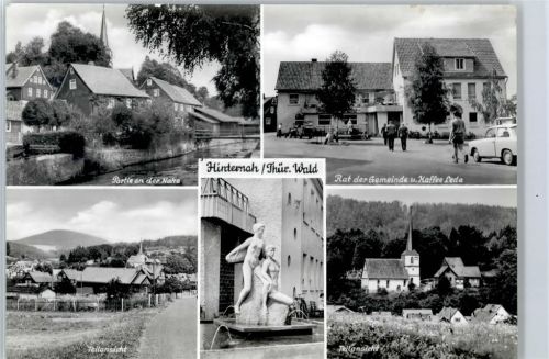 Hinternah Partie an der Nahe, Rat der Gemeinde, Café Leda, Brunnen, Kirche