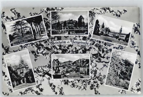 69469 W6940 Weinheim , Bergstr - Schlosspark, Rathaus, Schlosspark-Cafe, Marktplatz