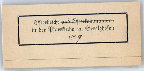 Gerolzhofen Vignette Osterkommunion 1929