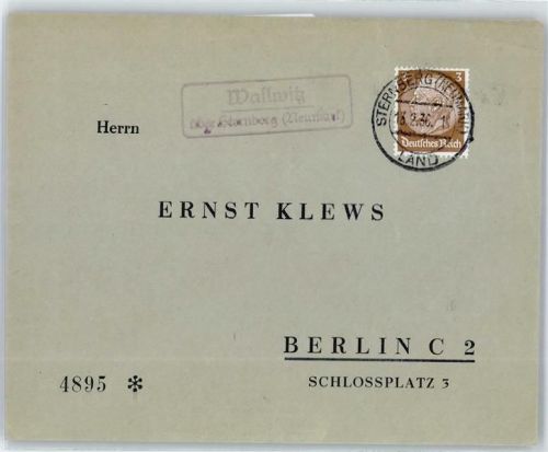 Zielenzig Sulecin - Landpoststempel Wallwitz, Sternberg (Neumark)