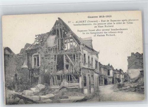 Albert zerstörte Gebäude, WK I 1914-1915
