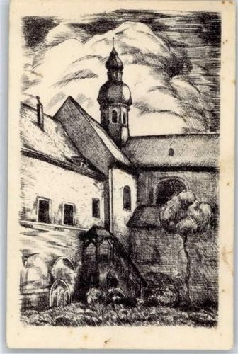 Eberbach Kloster Radierung von Frank Brosig