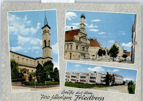 86316 W8904 Friedberg , Bay - Kirche, Ortsansicht, Marienplatz
