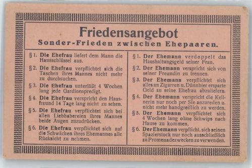 Friedensangebot , Spruch