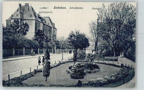 06295 O4250 Lutherstadt Eisleben - Schlossplatz, Postamt, Luthergymnasium