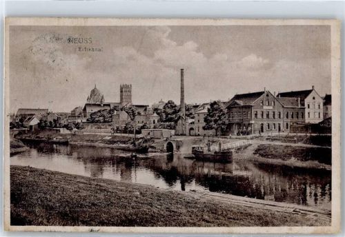 Neuss Münster, Kirche, Ortsansicht, Erftkanal
