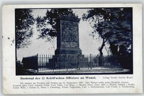Wesel 1809 Denkmal Schillschen Offiziere