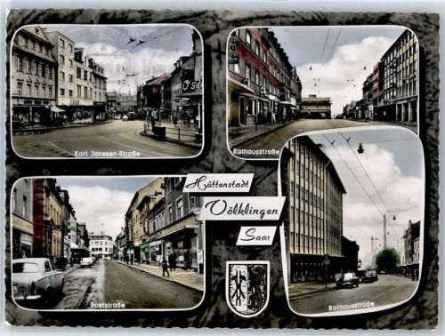 Völklingen Karl-Janssen-Straße, Rathausstraße, Poststraße, Wappen