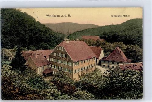Weinheim 1910 Gasthaus Fuchs´sche Mühle