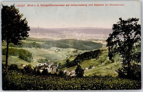 Jablonec n. Nisou Blick v. d. Königshöhenstraße auf Johannesberg