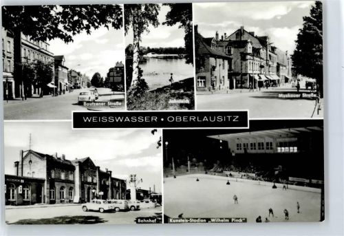 Weißwasser Bautzener Straße, Jahnteich, Muskauer Straße, Bahnhof, Kunsteisstadion Wilhelm Pieck