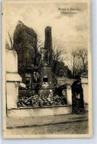 Domnau 1916 zerstörte Kirche Wohlfahrts-Postkarte Ostpreußenhilfe