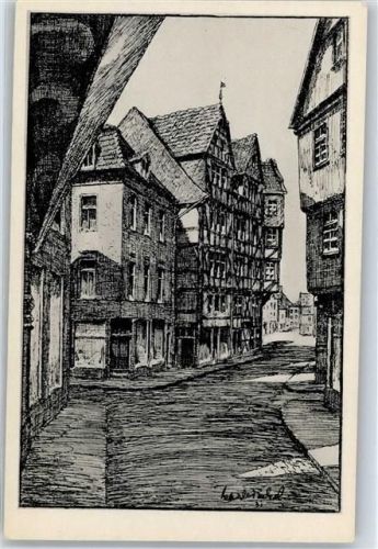 35390 W6300 Gießen , Lahn Künstlerkarte sig. Karl Winkeö Mausburg