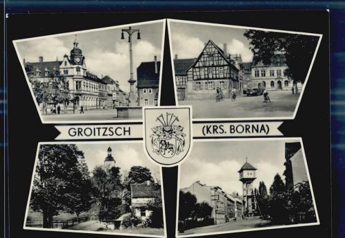 04539 O7222 Groitzsch b Pegau - Rathaus Kirche Turm