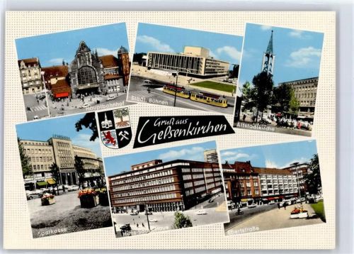 Gelsenkirchen Hauptbahnhof Städtische Bühnen Straßenbahn Altstadtkirche